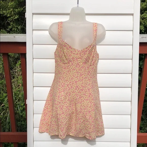 NWT La Hearts Vibrant Yellow and Pink Mini Dress - Picture 6 of 11